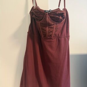 Urban Outfitters brown Lace-Trim dress